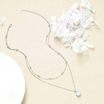 Sterling Silver Opal Layered Necklace for Women