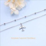 Airplane Choker Necklace in 925 Sterling Silver