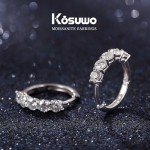 Elegant Moissanite Huggie Earrings in Silver