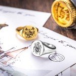 Personalized Vintage Signet Ring in Sterling Silver