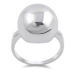 Large Polished 925 Sterling Silver Fashion Ring