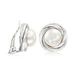 Sterling Silver 8mm Cultured Pearl Clip-On Earrings