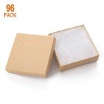 96 Pack Small Brown Jewelry Gift Boxes