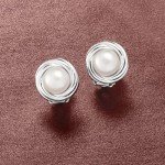 Sterling Silver 8mm Cultured Pearl Clip-On Earrings