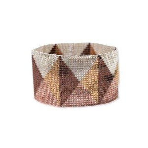 Boho Luxe Beaded Cuff Bracelet - Mixed Metallics