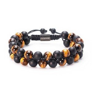 Men's Black Onyx & Tiger Eye Bracelet Gift