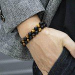 Men's Black Onyx & Tiger Eye Bracelet Gift