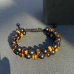 Men's Black Onyx & Tiger Eye Bracelet Gift