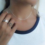 Sterling Silver Satellite Chain Choker Necklace