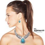 Chic Western Howlite Teardrop Necklace & Earring Set