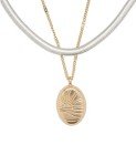 Lucky Brand Two-Tone Sunshine Etched Locket Necklace