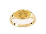 Personalized Monogram Gold Signet Ring for Women
