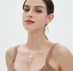 Gold-Filled Minimalist White Pearl Cross Necklace