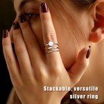 MILACOLATO 3-Pc 925 Sterling Silver Stackable Rings