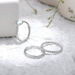 MILACOLATO 3-Pc 925 Sterling Silver Stackable Rings