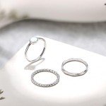MILACOLATO 3-Pc 925 Sterling Silver Stackable Rings