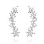 14k Gold Plated Flower Ear Crawler Earrings