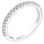 2.2mm Round CZ Half Eternity Wedding Band