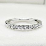 2.2mm Round CZ Half Eternity Wedding Band
