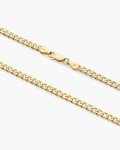14k Gold Bonded 3mm Curb Chain Necklace for Men
