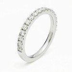 2.2mm Round CZ Half Eternity Wedding Band