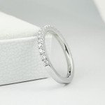 2.2mm Round CZ Half Eternity Wedding Band