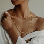 14K Gold Box Chain Necklace for Men & Women