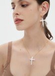 Gold-Filled Minimalist White Pearl Cross Necklace