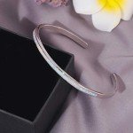 Women's Adjustable White Gold Opal Cuff Bracelet