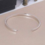 Women's Adjustable White Gold Opal Cuff Bracelet