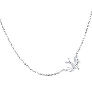 Sterling Silver Faith Hope Love Dove Choker Necklace