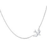Sterling Silver Faith Hope Love Dove Choker Necklace