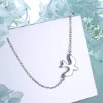 Sterling Silver Faith Hope Love Dove Choker Necklace