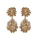 Champagne Vintage Crystal Statement Necklace and Earring Set
