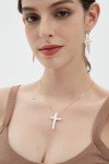 Gold-Filled Minimalist White Pearl Cross Necklace