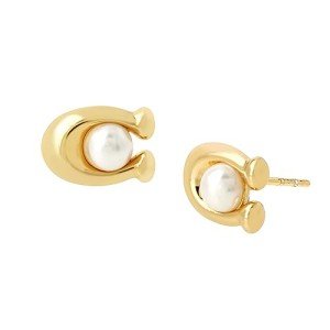 Coach Women's Pearl Signature Stud Earrings Set