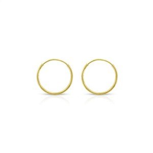 14k Gold Endless Hoop Earrings - Various Sizes
