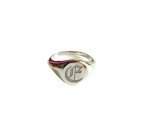 Custom Sterling Silver Initial Signet Ring - Gothic