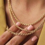 Twisted Rope Chain Necklace in 14K Yellow Gold