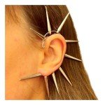 Large Silver Spiked Ear Cuff - Punk Rock Statement