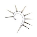 Large Silver Spiked Ear Cuff - Punk Rock Statement