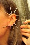 Large Silver Spiked Ear Cuff - Punk Rock Statement