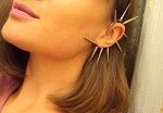Large Silver Spiked Ear Cuff - Punk Rock Statement