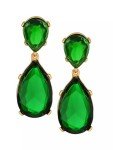Emerald Crystal Teardrop Clip-On Earrings by Kenneth Jay Lane