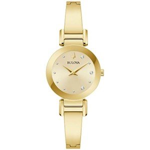 Ladies' Bulova Diamond Yellow Gold Bangle Bracelet Watch