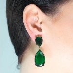 Emerald Crystal Teardrop Clip-On Earrings by Kenneth Jay Lane