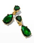 Emerald Crystal Teardrop Clip-On Earrings by Kenneth Jay Lane