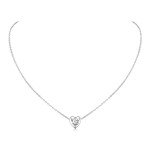 Silver Heart Choker Necklace with Diamond Pendant