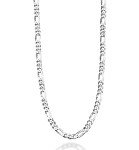 Miabella 925 Sterling Silver Diamond-Cut Figaro Necklace