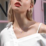 Silver Heart Choker Necklace with Diamond Pendant